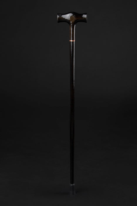 T Handle Men's Black Hardwood Walking Cane - Artynov | Unique Handmade Accessories