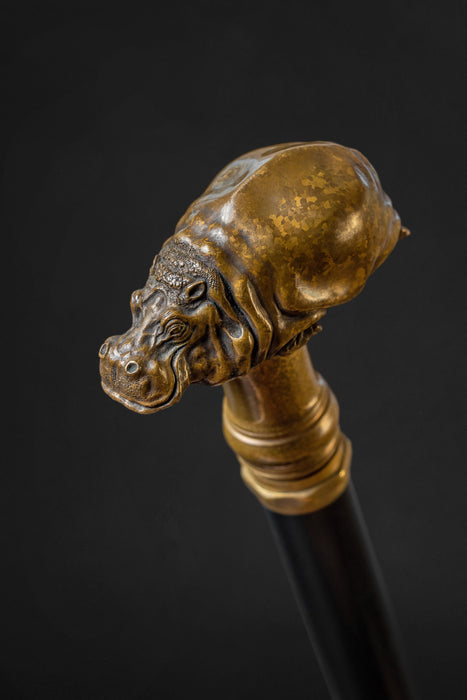 Unique hippopotamus-themed walking cane