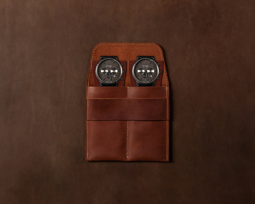 Leather watch travel roll