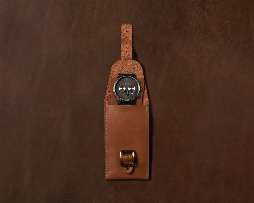 Leather watch organizer