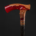 Modern Handle Red Walking Cane - Art Object, Handmade