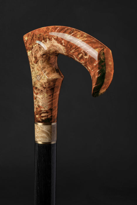 Handmade Unique Burl Walking Cane with Comfortable Handle