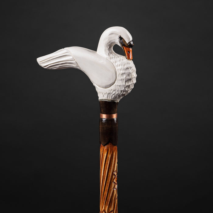 Stylish Swan Walking Stick, Swan Walking Cane Wooden - Artynov | Unique Handmade Accessories