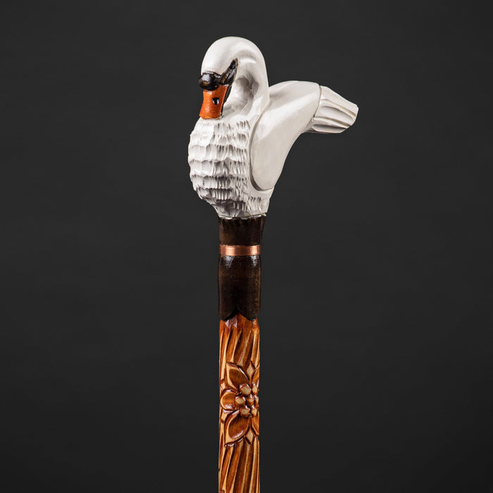 Stylish Swan Walking Stick, Swan Walking Cane Wooden - Artynov | Unique Handmade Accessories