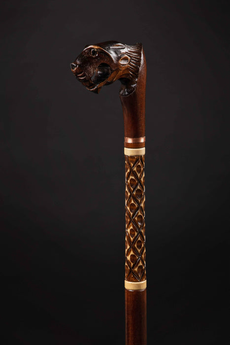 Harvy Lion's Head Handle Handcrafted Walking Sticks Cane