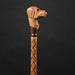 Wood Walking Stick With Animal Carving - Dog Head Walking Cane