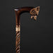 Wooden Carved Walking Cane - Wolf Head Walking Stick