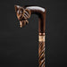 Wooden Carved Walking Cane - Wolf Head Walking Stick