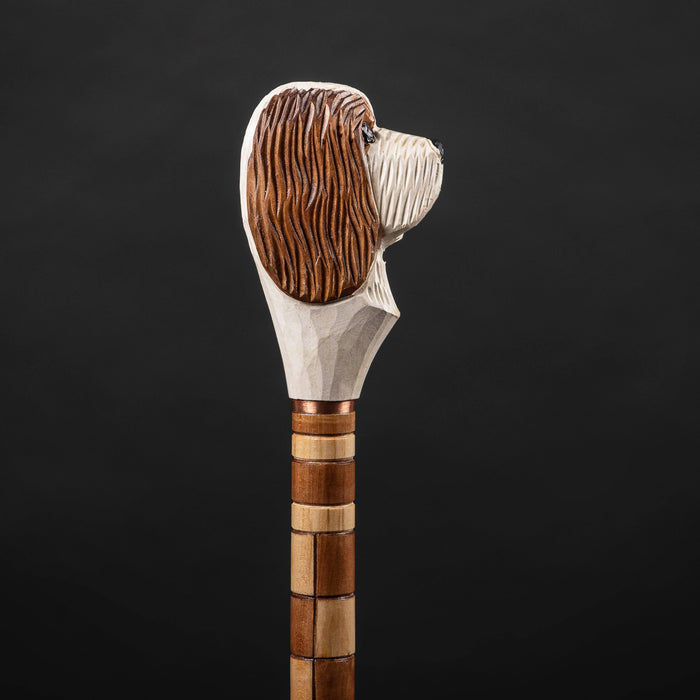 Pretty Hand Carved Walking Stick - Dog Head Walking Cane