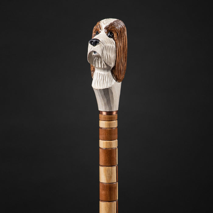 Pretty Hand Carved Walking Stick - Dog Head Walking Cane