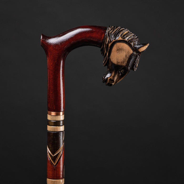 Horse Head Walking Cane, Walking Stick Horse Hand Carved