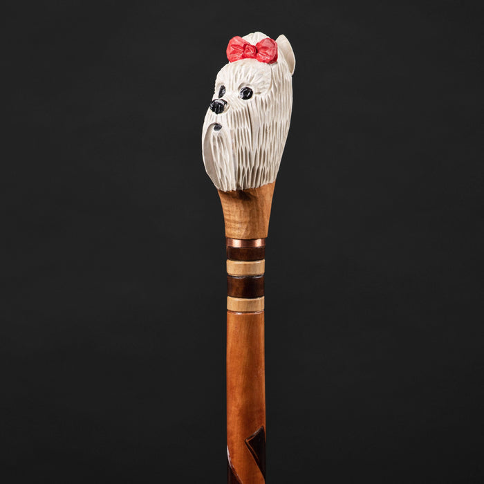 Walking Stick With Animal Carving - Carved Dog Head Walking Stick