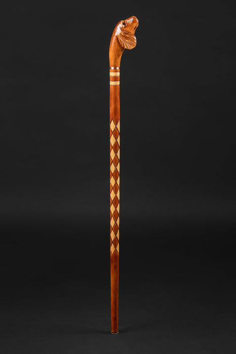 Men's Designer Сane - Carved Dog Head Walking Stick