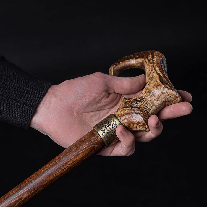 Сollectible Ram's Horn Walking Stick - Rare Ram's Horn Stick