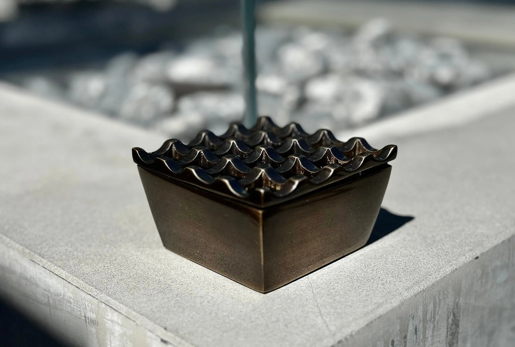 Windproof Brass Ashtray – Antique Finish with Detachable Top