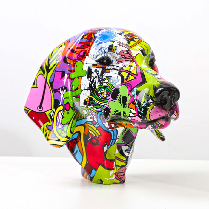 Street Art Dog Bust Figurine