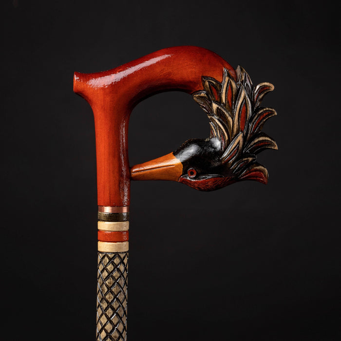 Phoenix Bird Walking Cane, Hand Crafted Walking Cane Animal - Artynov | Unique Handmade Accessories