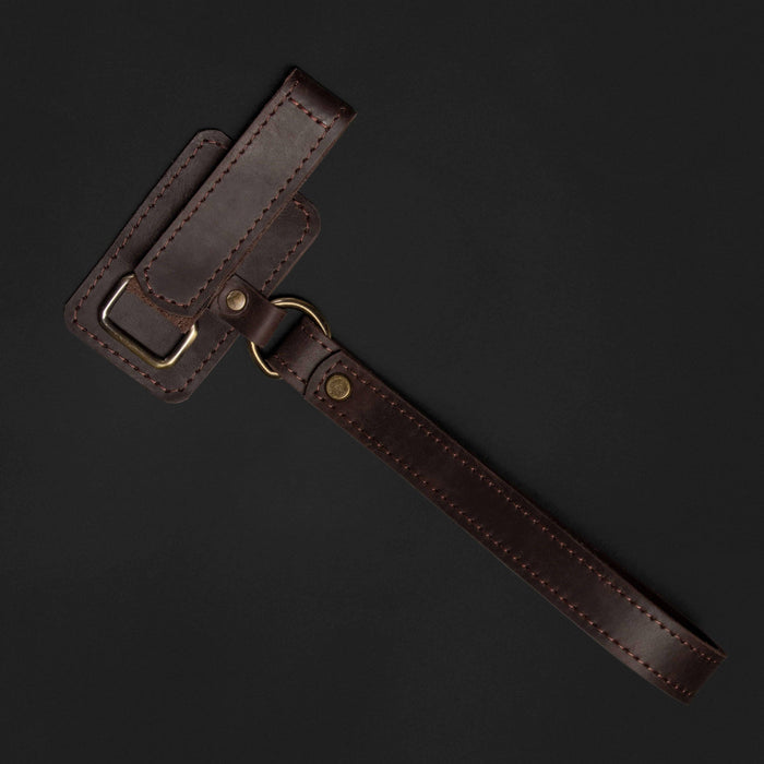 Dark brown wrist strap for walking stick
