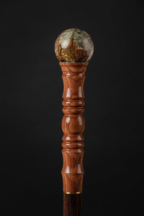 Sophisticated Look Knob Walking Cane Handle Boulder Opal Stone