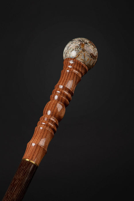 Sophisticated Look Knob Walking Cane Handle Boulder Opal Stone