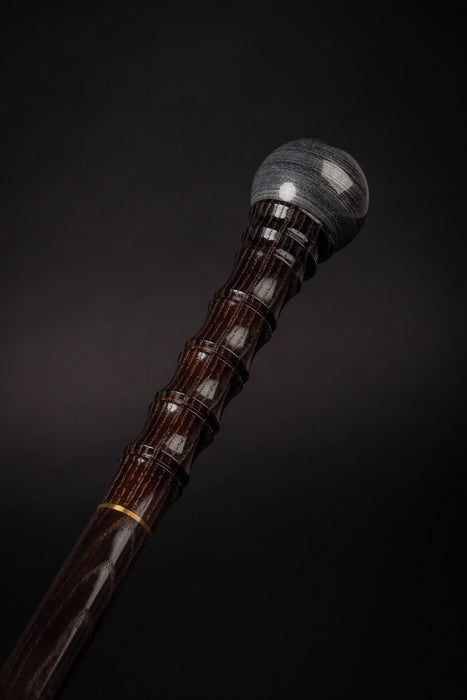 Walking Stick Knob Classic Handle Natural Stone Hematite