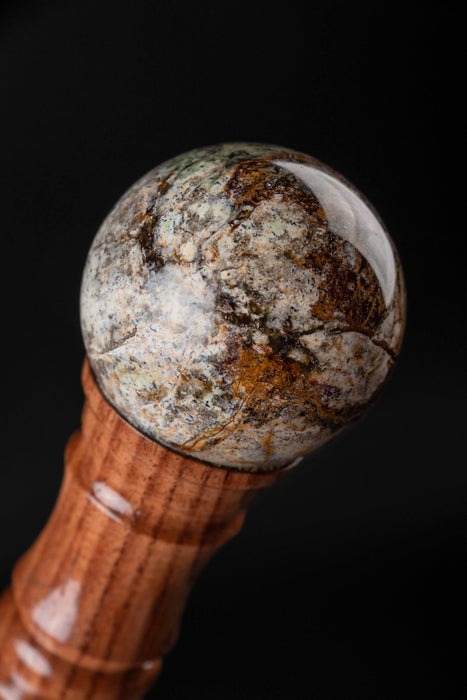 Sophisticated Look Knob Walking Cane Handle Boulder Opal Stone