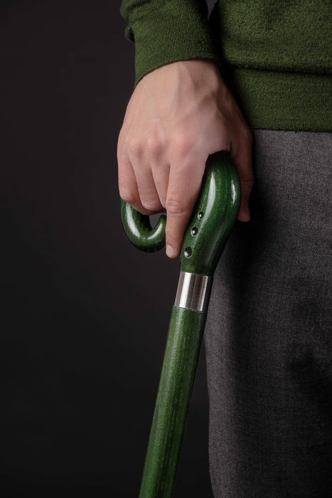 Artisan Walking Cane for Men - Green, Designer Stick