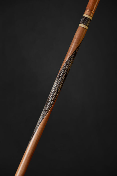 Crocodile handle wooden walking cane