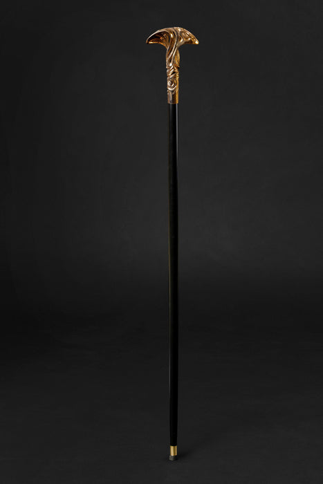 Unusual Walking Stick Comfortable Brass Handle - Nature Inspired