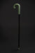 Crook walking stick with khaki shaft and leather handle