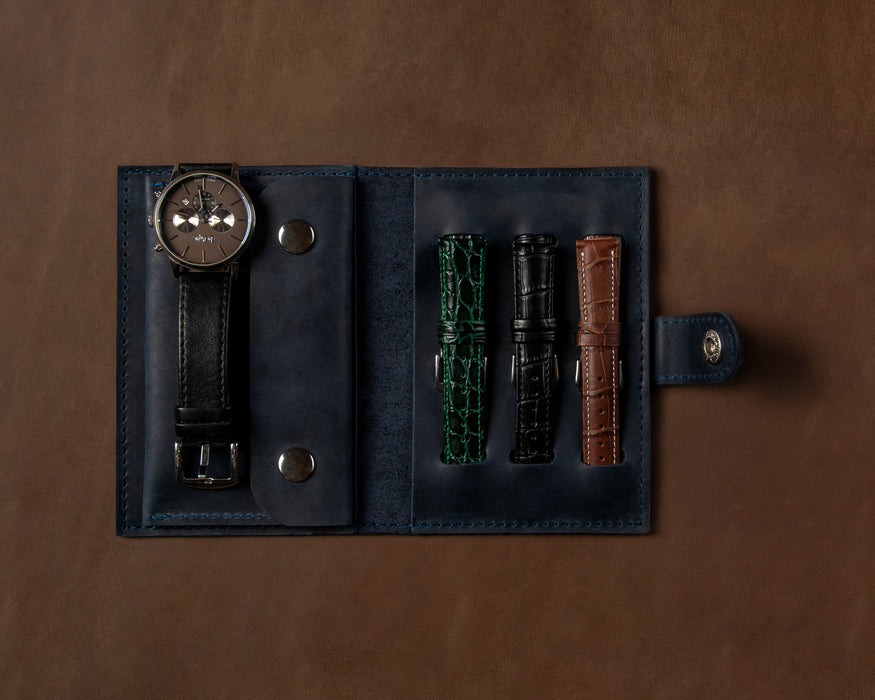 Luxury leather watch case