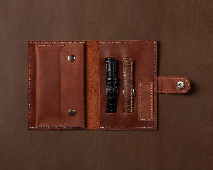 Leather Watch And Strap Case, Travel Accessories, Pouch Watch