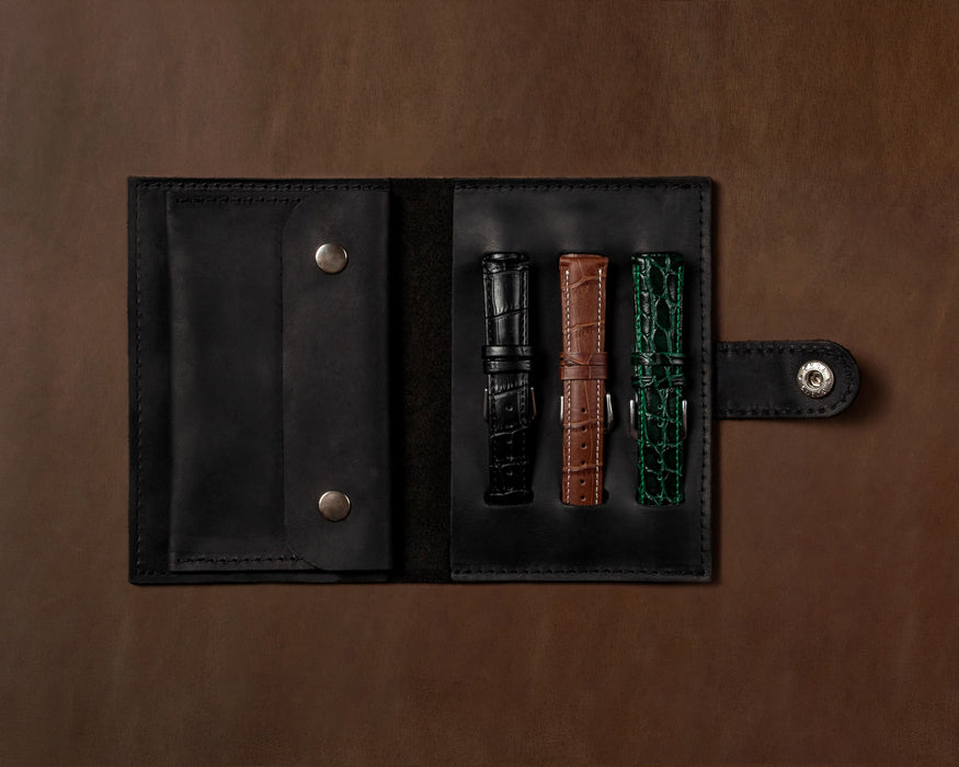 Leather watch storage case