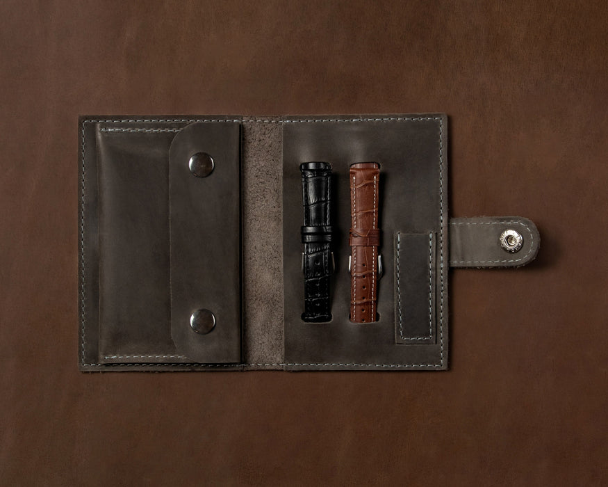 Leather Watch And Strap Case, Travel Accessories, Pouch Watch