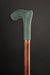 Leather Walking Stick Green - Elegant Ergonomic Design Handle