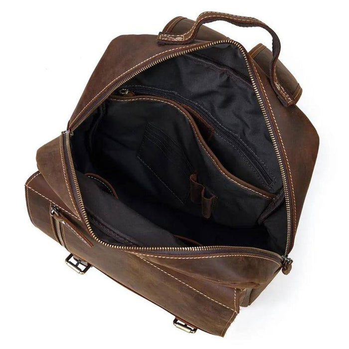 Vintage Leather Backpack for Men and Women