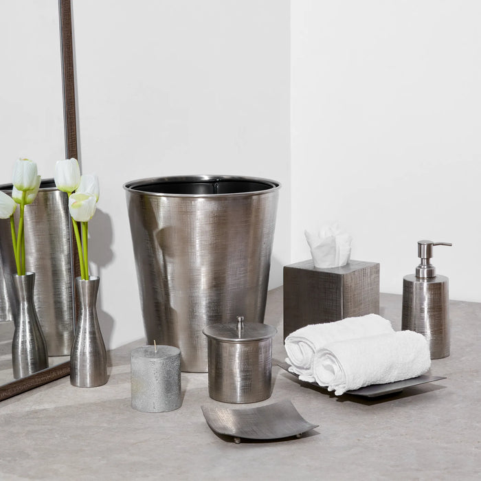 Polished Steel Bathroom Accessory Set – Jacquard Design