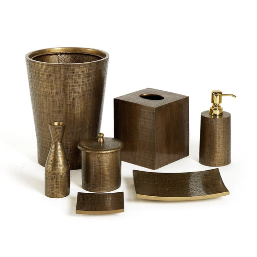 Vintage-Inspired Resin Bathroom Set – Jacquard Design, 7-Piece