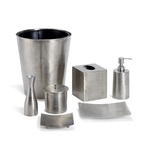 Polished Steel Bathroom Accessory Set – Jacquard Design