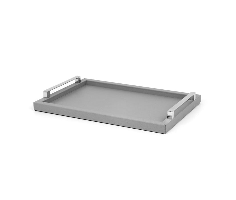 Stylish Serving Jupiter Tray with Genuine Leather and Luxe Metal Handles