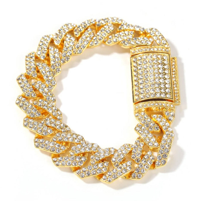 Estrella Bracelet – Gold Brass, 14mm with Cubic Zirconia