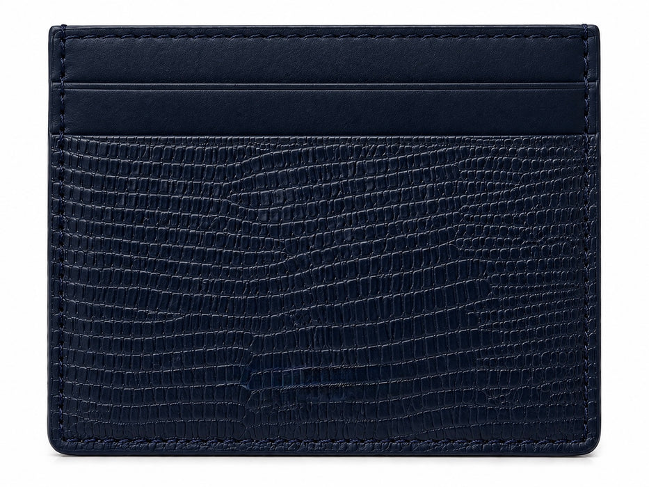 Luxury personalized leather card holder with custom monogram