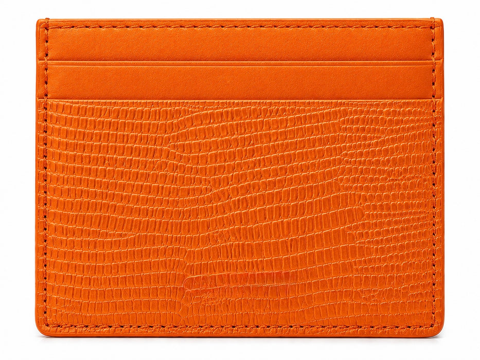 Luxury personalized leather card holder with custom monogram