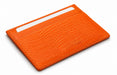 Personalized orange Italian lizard pattern leather card holder