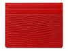 Slim Italian leather card holder with embossed reptile texture