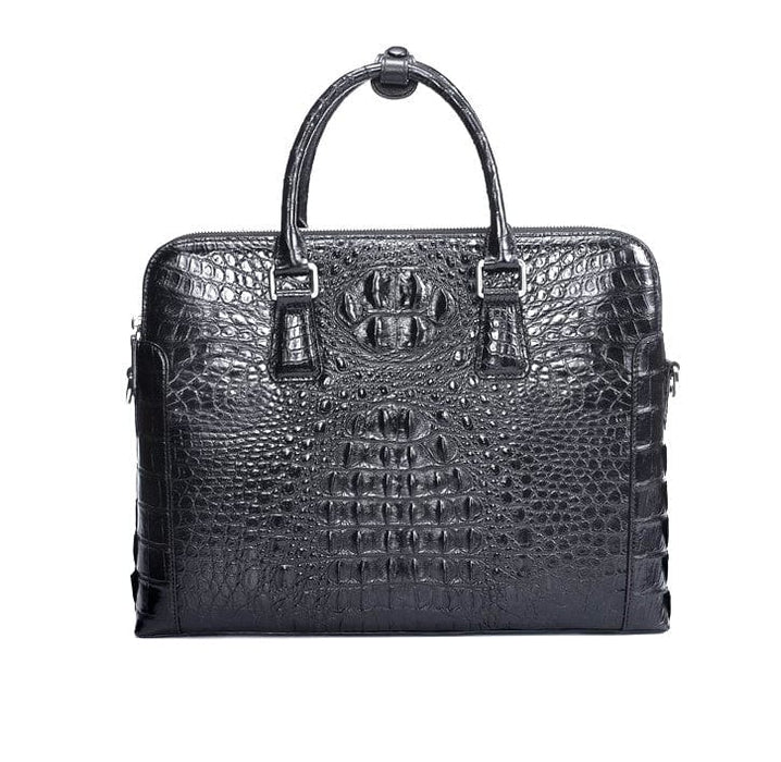 Genuine Croc Leather Men's Business Briefcase / 14" Laptop Bag