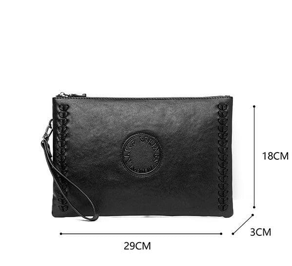 Genuine Cowhide Leather Men's Classic Business Clutch Bag