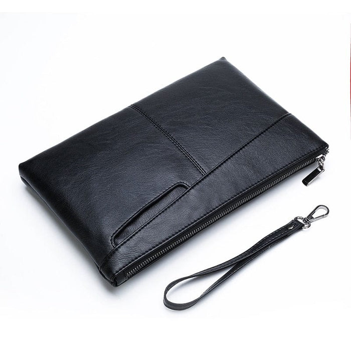 Genuine PU Leather Handmade Men's Classic Business Clutch Bag