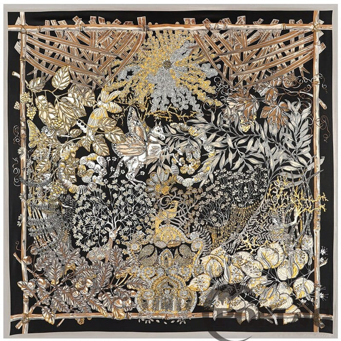 Animal Print Women's Luxury Hand-Rolled Twill Silk Scarf 130cm