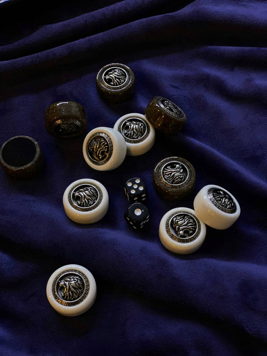 Luxury Acrylic Stone Checkers Set
